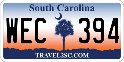 SC license plate WEC394