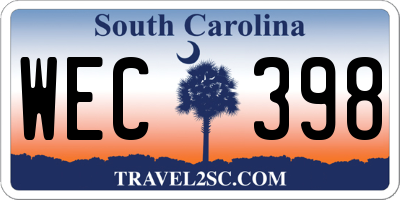 SC license plate WEC398
