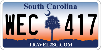 SC license plate WEC417