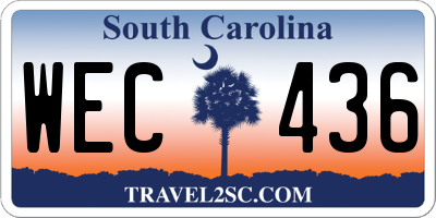 SC license plate WEC436