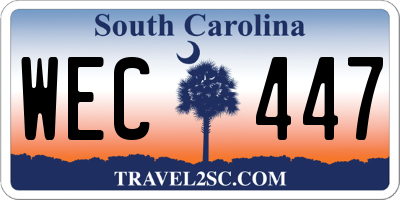 SC license plate WEC447