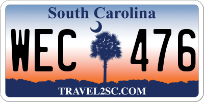 SC license plate WEC476
