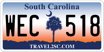 SC license plate WEC518