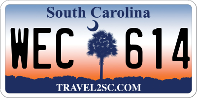 SC license plate WEC614