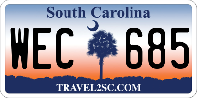 SC license plate WEC685