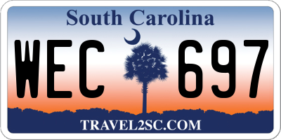 SC license plate WEC697