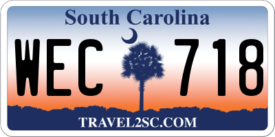 SC license plate WEC718