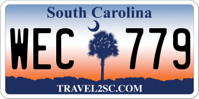 SC license plate WEC779