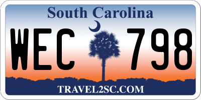 SC license plate WEC798