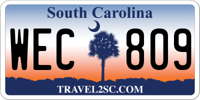 SC license plate WEC809
