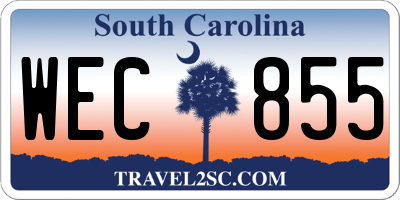 SC license plate WEC855