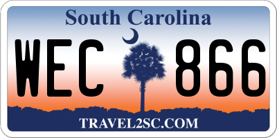 SC license plate WEC866