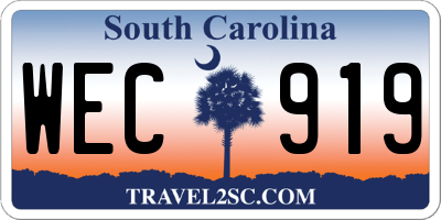 SC license plate WEC919