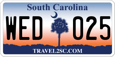 SC license plate WED025