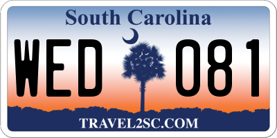 SC license plate WED081