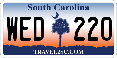 SC license plate WED220