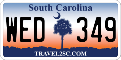 SC license plate WED349