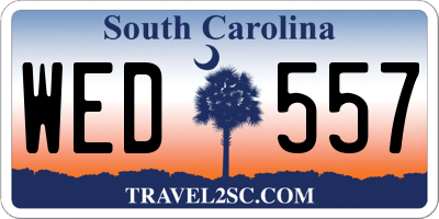 SC license plate WED557