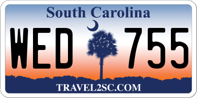 SC license plate WED755
