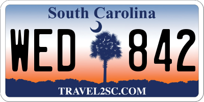 SC license plate WED842