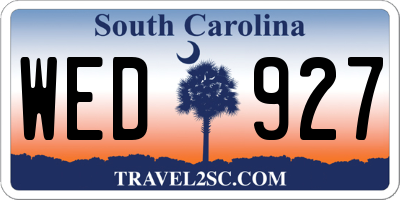 SC license plate WED927