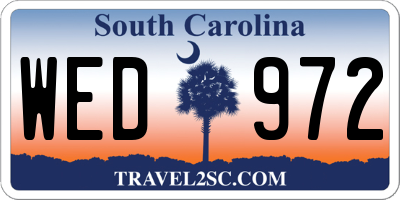 SC license plate WED972