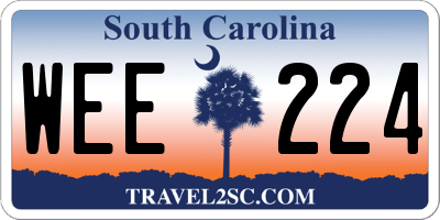 SC license plate WEE224