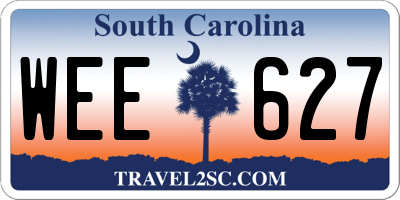 SC license plate WEE627