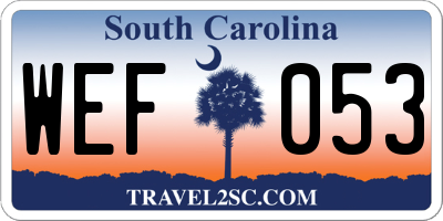 SC license plate WEF053
