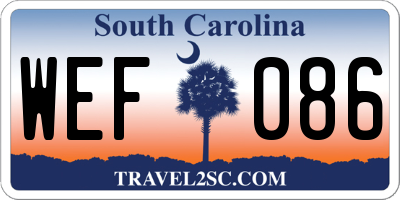 SC license plate WEF086