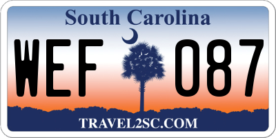 SC license plate WEF087