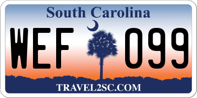 SC license plate WEF099