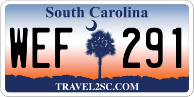 SC license plate WEF291