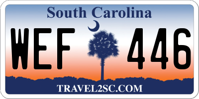 SC license plate WEF446