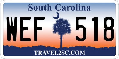 SC license plate WEF518