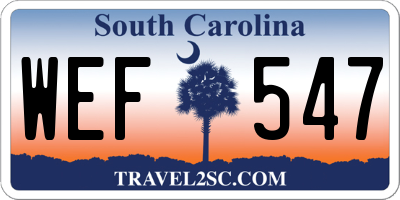 SC license plate WEF547