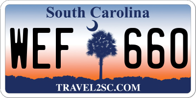 SC license plate WEF660