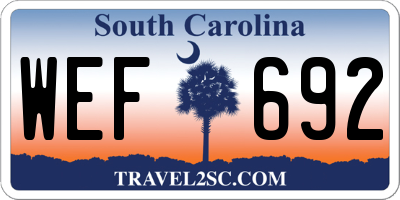SC license plate WEF692