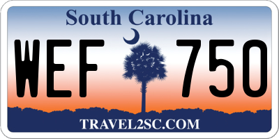 SC license plate WEF750