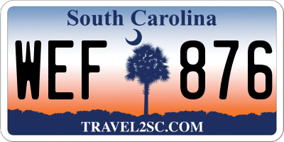 SC license plate WEF876