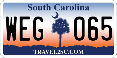 SC license plate WEG065