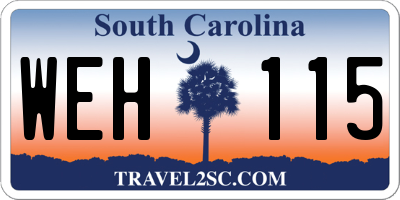 SC license plate WEH115