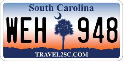 SC license plate WEH948