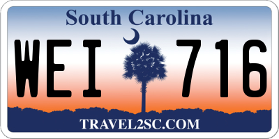 SC license plate WEI716