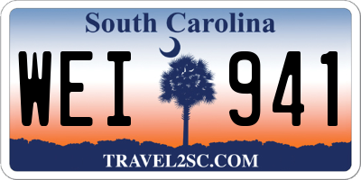 SC license plate WEI941