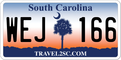 SC license plate WEJ166
