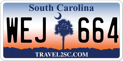 SC license plate WEJ664