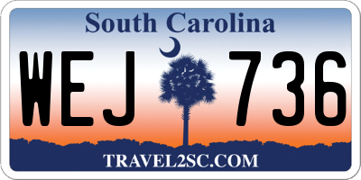 SC license plate WEJ736