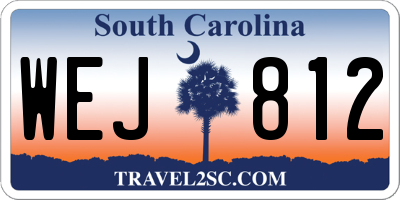 SC license plate WEJ812