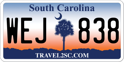 SC license plate WEJ838
